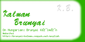 kalman brunyai business card